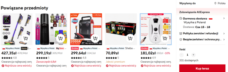 Aliexpress z wysyłka z Polski