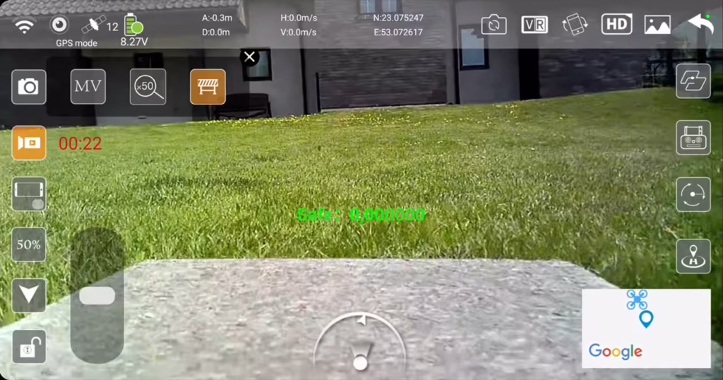 Dron V168 - telemetria